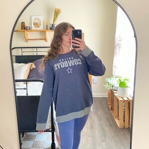 NFL Pro Line Vintage Dallas Cowboys Navy Blue Embroidered Pullover — Women’s XL